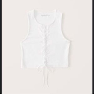 NWT Abercrombie & Fitch Soft A&F Collection White Lace-Up Seamless Scuba Tank S